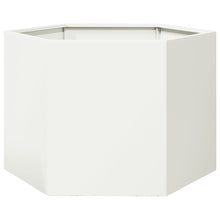 Plantenbak zeshoek 69x60x45 cm staal wit
