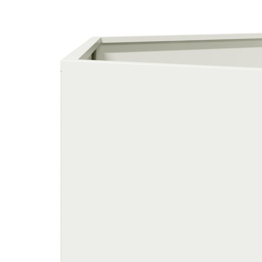 Plantenbak zeshoek 69x60x45 cm staal wit