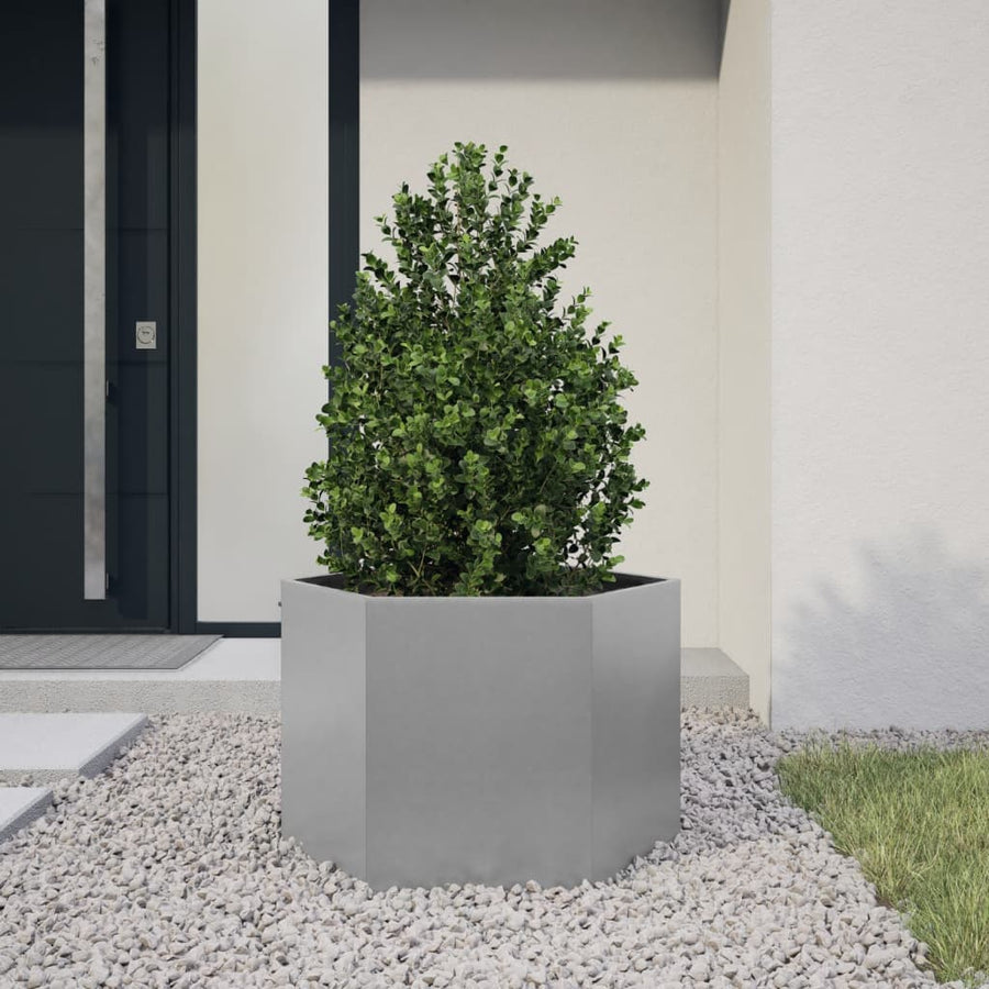 Plantenbak zeshoek 69x60x45 cm gegalvaniseerd staal