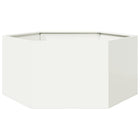 Hexagonal planter 104x90x45 cm steel white