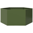 Planter hexagonal 104x90x45 cm steel olive green