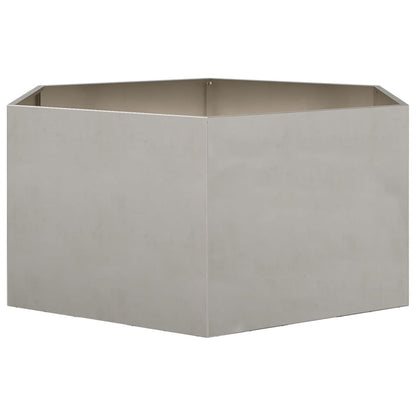 Plantenbak zeshoek 104x90x45 cm roestvrijstaal