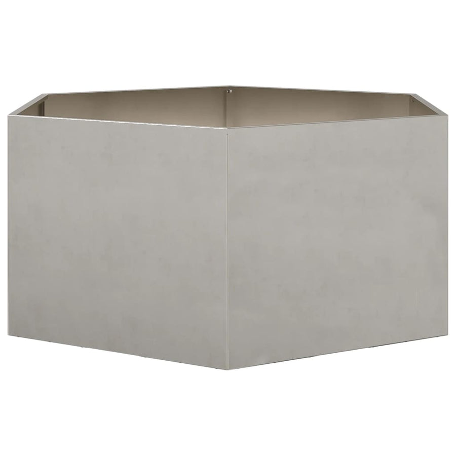 Plantenbak zeshoek 104x90x45 cm roestvrijstaal