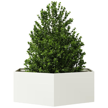 Plantenbak zeshoek 138x120x45 cm staal wit