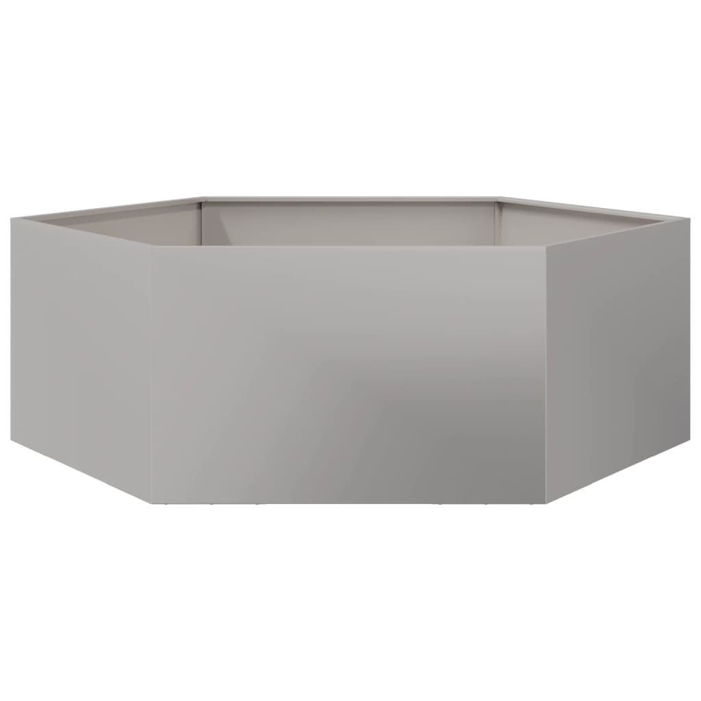 Plantenbak zeshoek 138x120x45 cm roestvrijstaal