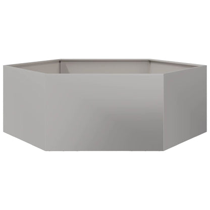 Plantenbak zeshoek 138x120x45 cm roestvrijstaal