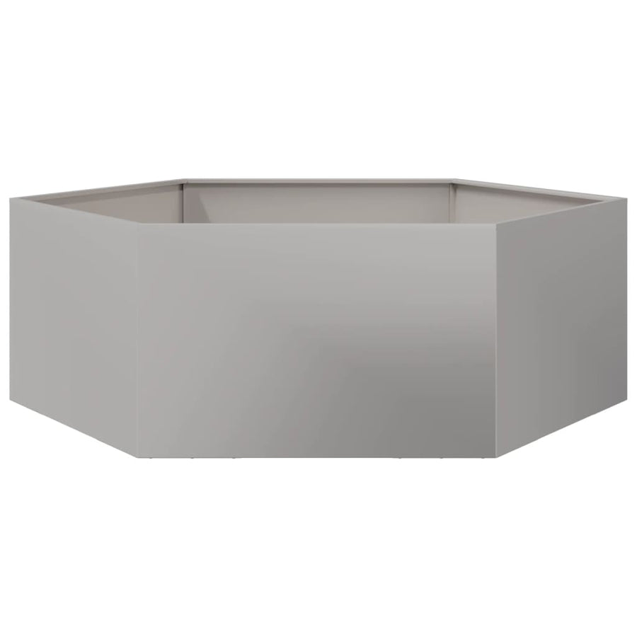 Plantenbak zeshoek 138x120x45 cm roestvrijstaal