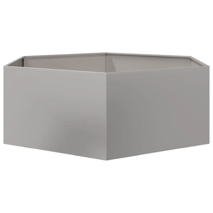 Plantenbak zeshoek 138x120x45 cm roestvrijstaal