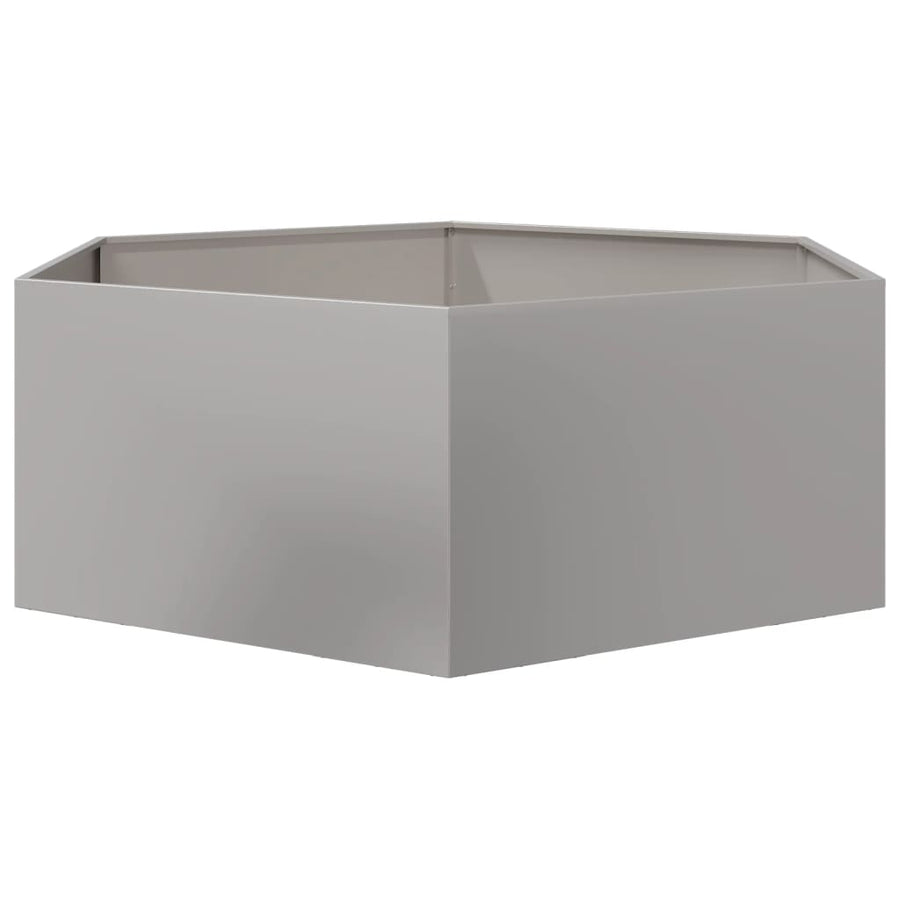 Plantenbak zeshoek 138x120x45 cm roestvrijstaal