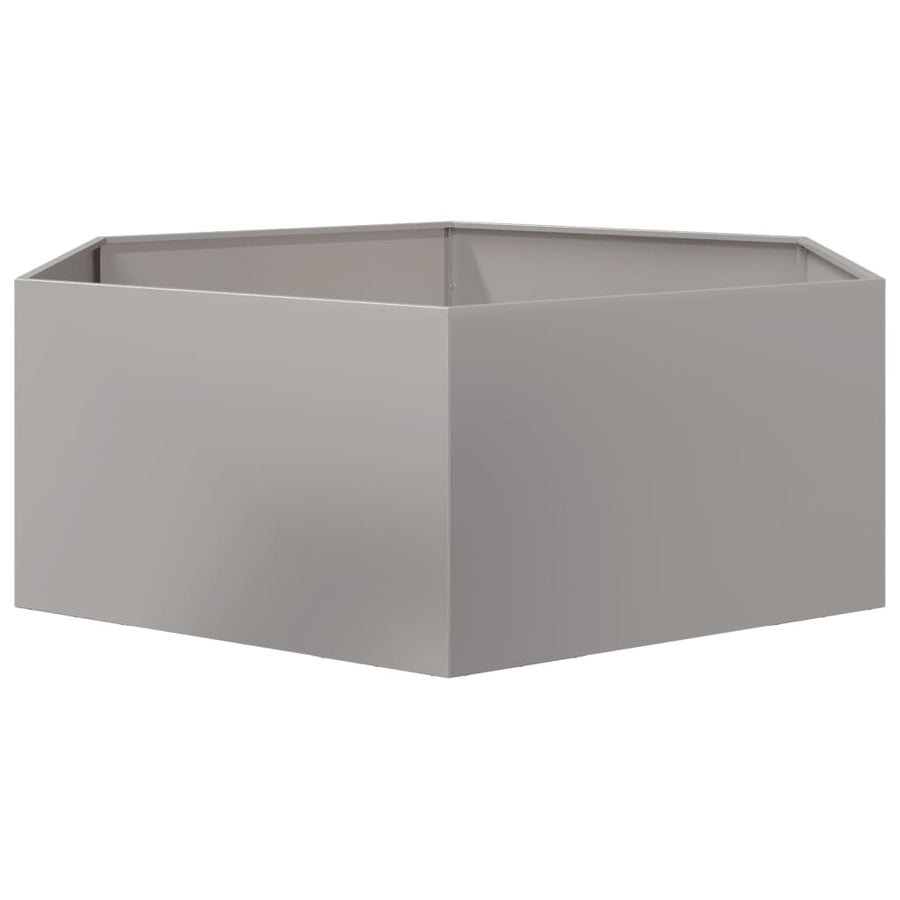 Plantenbak zeshoek 138x120x45 cm roestvrijstaal