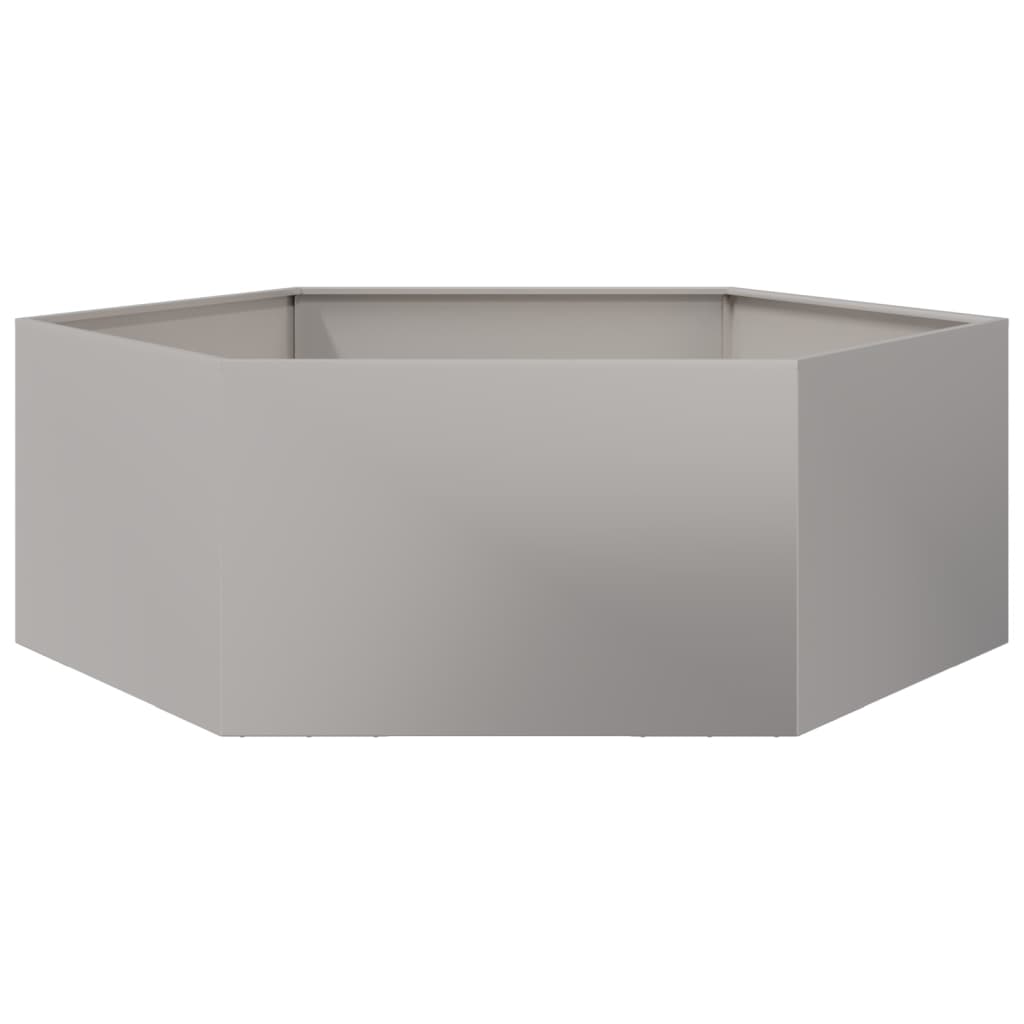Plantenbak zeshoek 138x120x45 cm roestvrijstaal