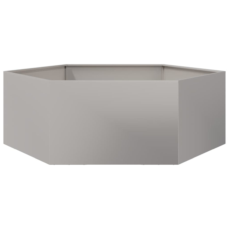 Plantenbak zeshoek 138x120x45 cm roestvrijstaal