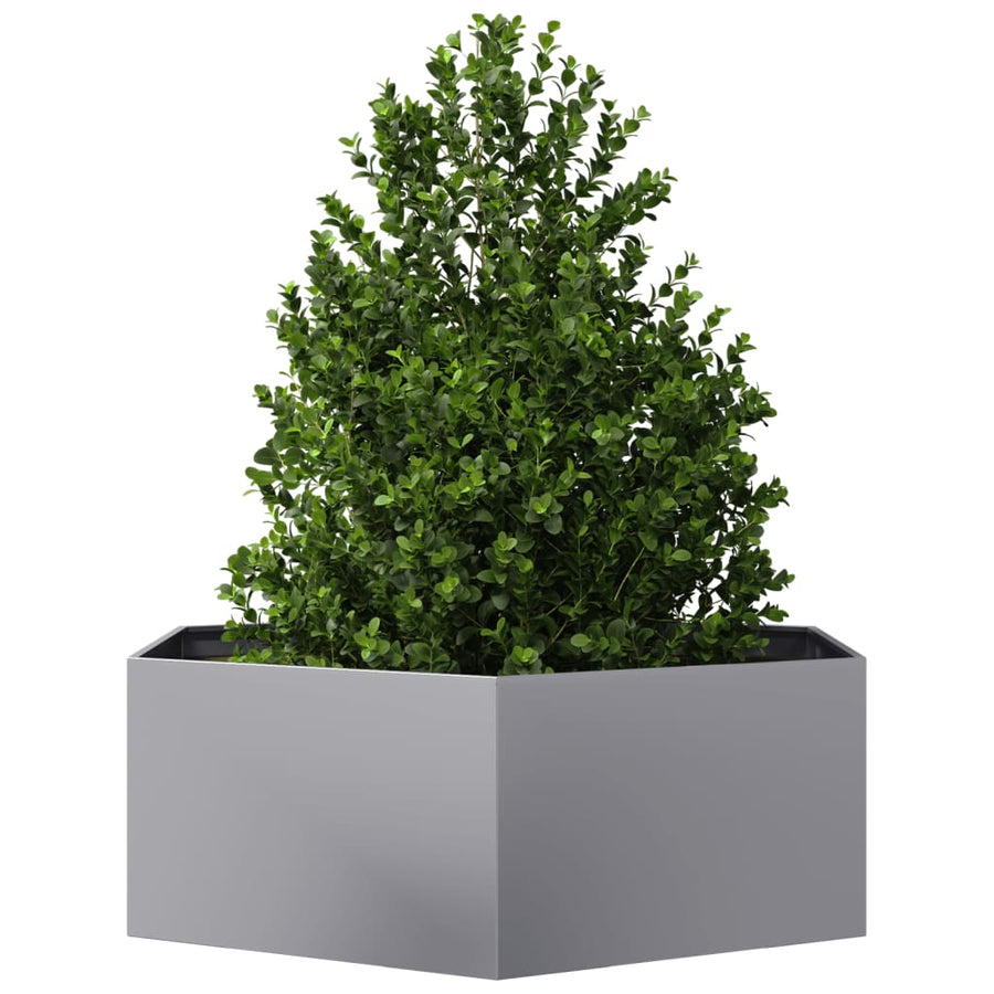Plantenbak zeshoek 138x120x45 cm gegalvaniseerd staal