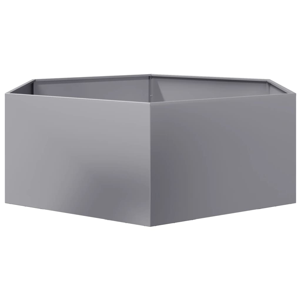 Plantenbak zeshoek 138x120x45 cm gegalvaniseerd staal