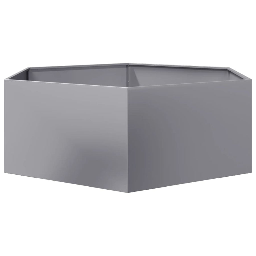 Plantenbak zeshoek 138x120x45 cm gegalvaniseerd staal