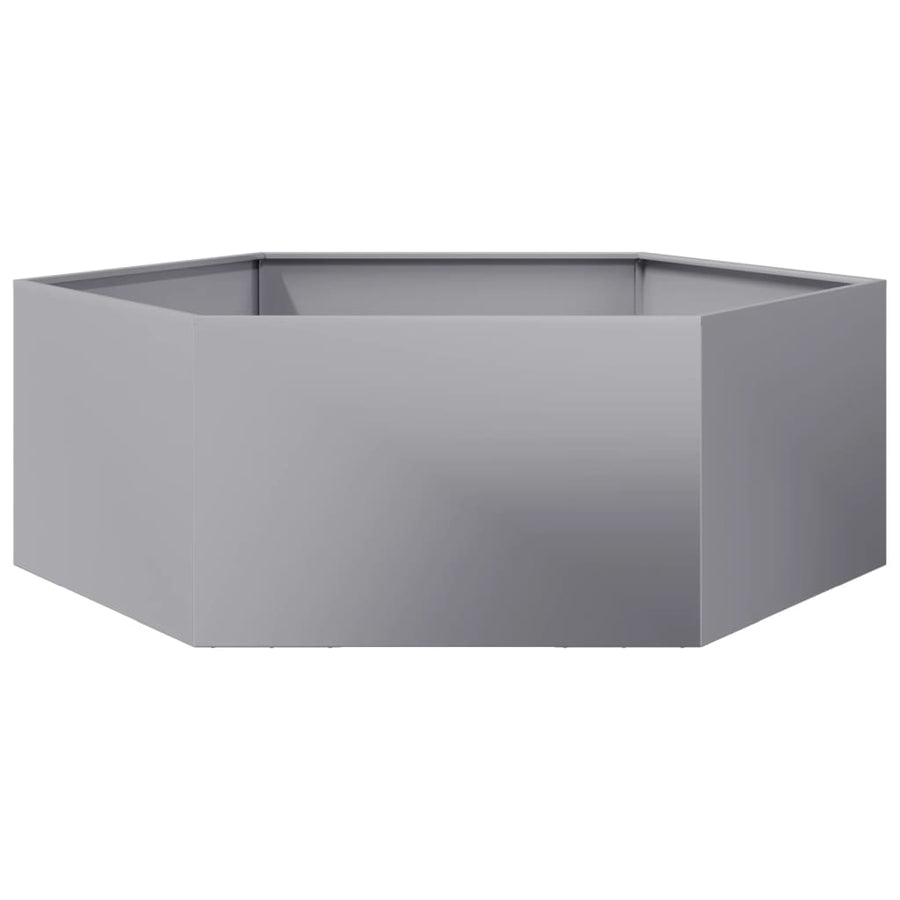 Plantenbak zeshoek 138x120x45 cm gegalvaniseerd staal