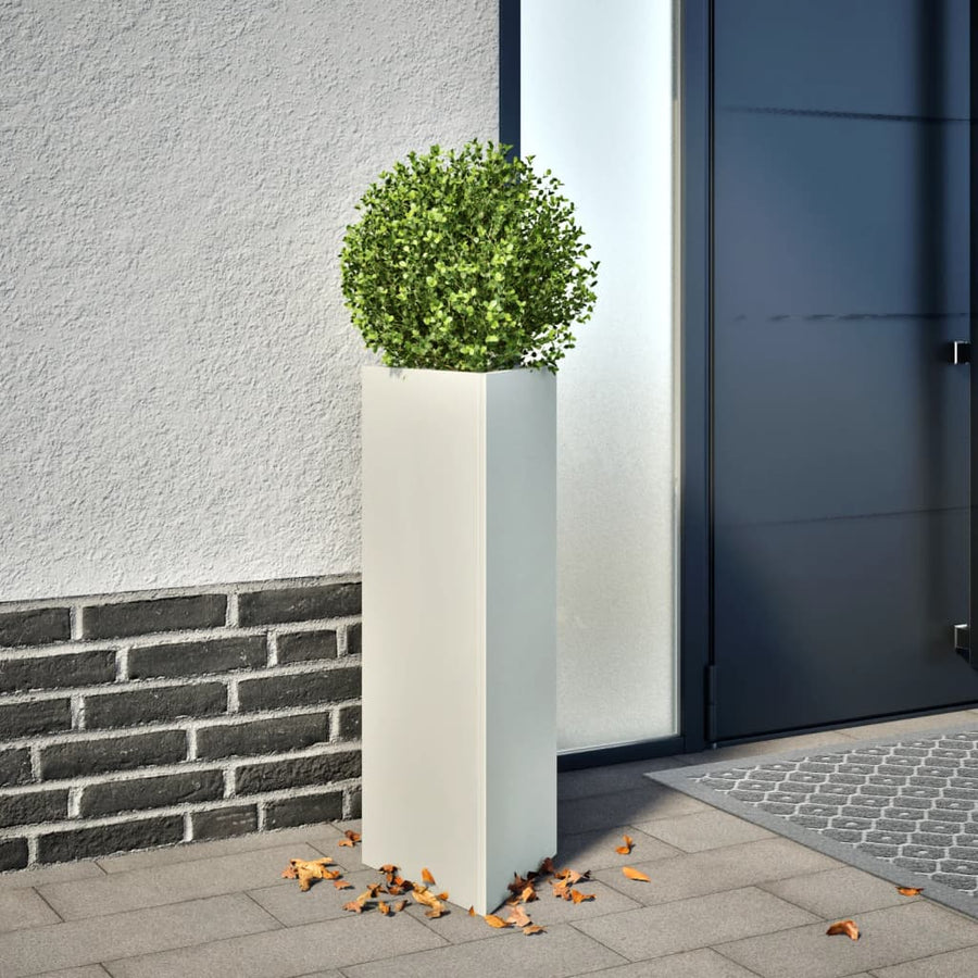 Plantenbakken Driehoek Staal Wit 2