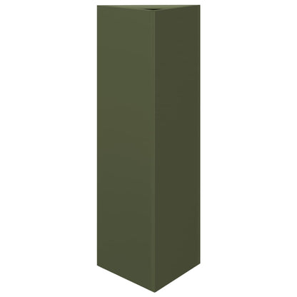 Plantenbak driehoek 30x26x75 cm staal olijfgroen