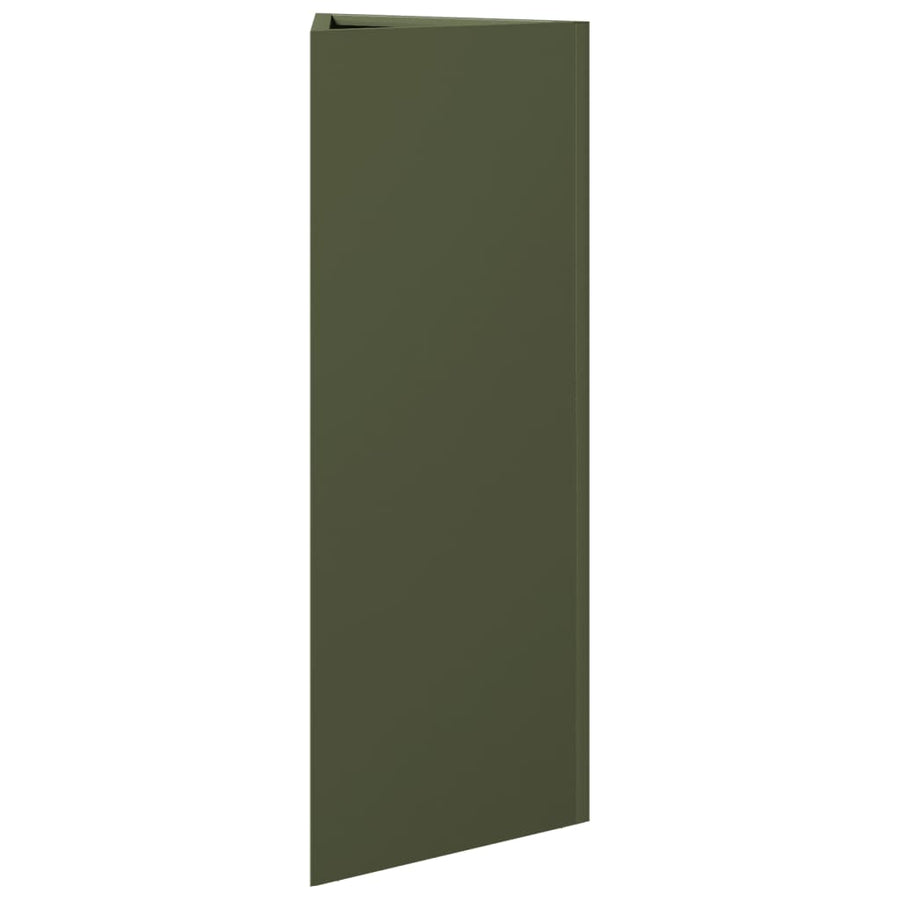 Plantenbak driehoek 30x26x75 cm staal olijfgroen