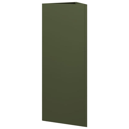 Plantenbak driehoek 30x26x75 cm staal olijfgroen