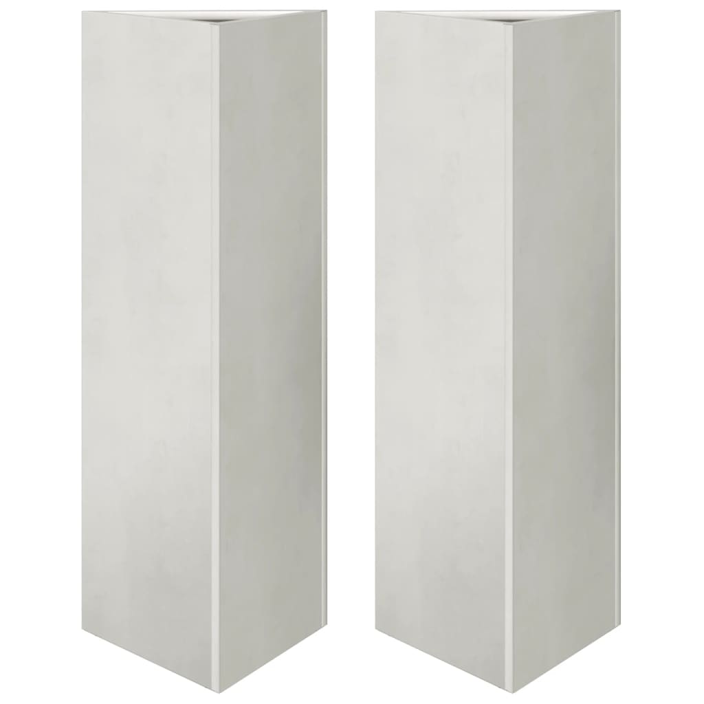 Plantenbakken 2 st driehoek 30x26x75 cm roestvrij staal