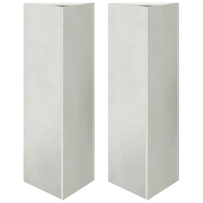 Plantenbakken 2 st driehoek 30x26x75 cm roestvrij staal