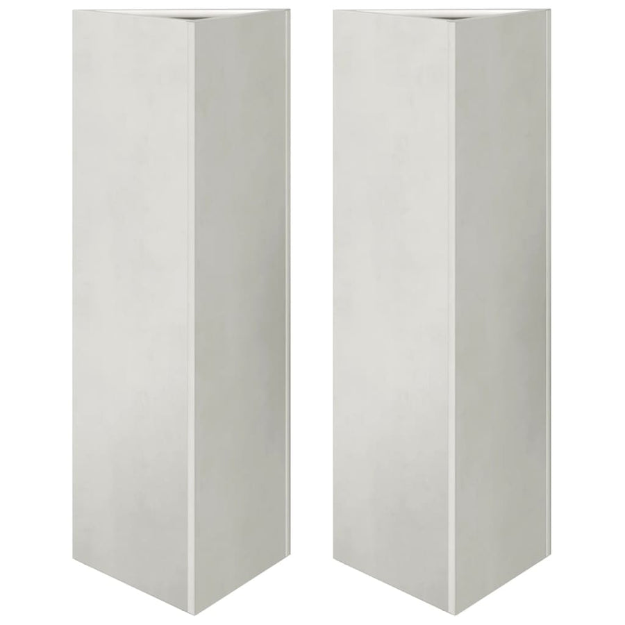 Plantenbakken 2 st driehoek 30x26x75 cm roestvrij staal