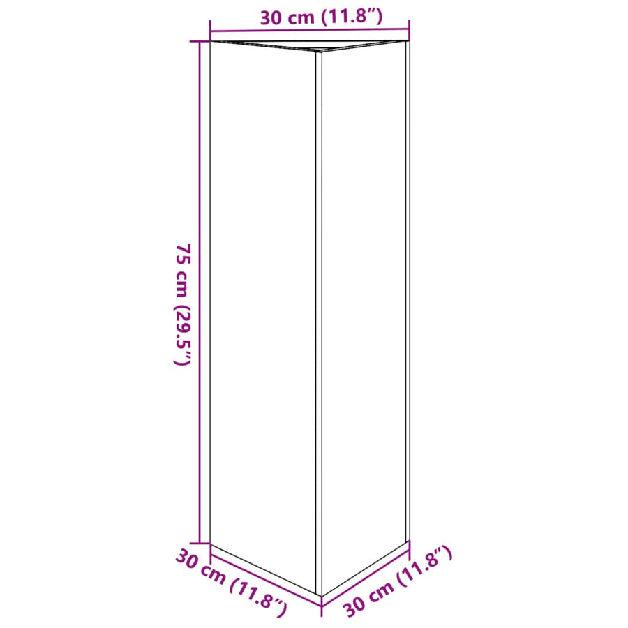 Plantenbak driehoek 30x26x75 cm gegalvaniseerd staal