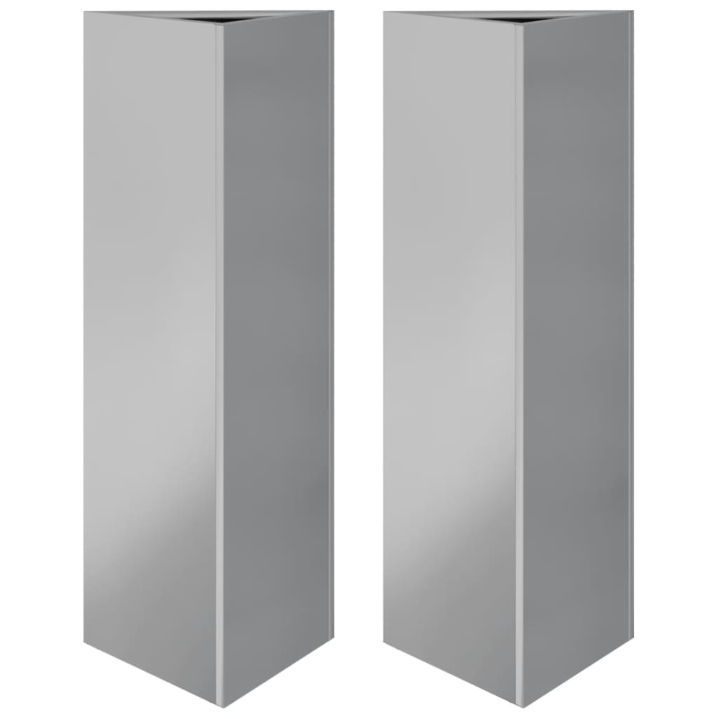 Plantenbakken 2 St Driehoek 30X26X75 Cm Gegalvaniseerd Staal