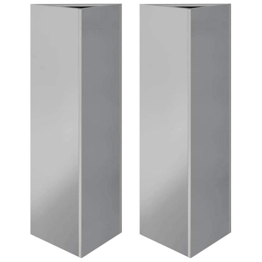 Plantenbakken 2 St Driehoek 30X26X75 Cm Gegalvaniseerd Staal