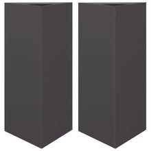 Plantenbakken 2 st driehoek 40x34,5x70 cm staal zwart
