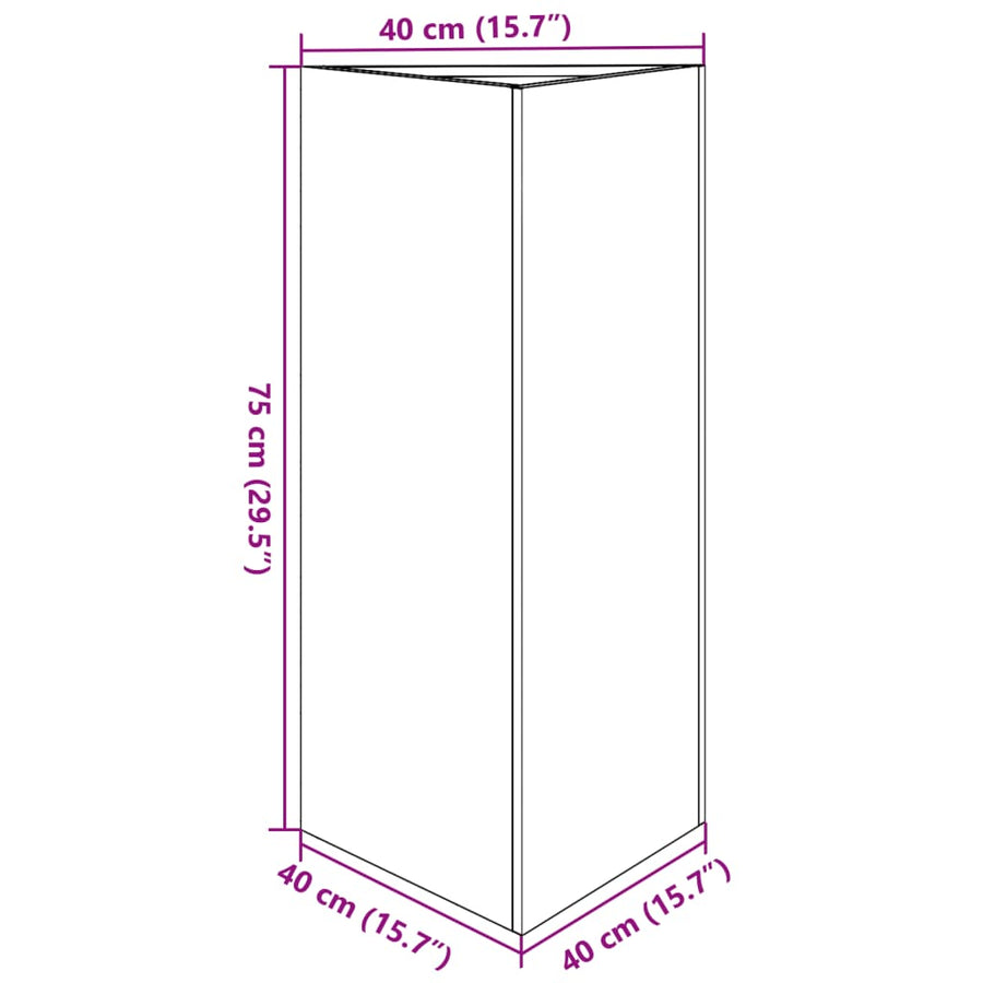 Plantenbakken 2 st driehoek 40x34,5x70 cm staal zwart