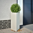 Planter triangle 40x34.5x70 cm steel white