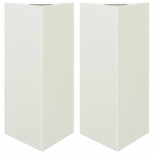 Plantenbakken 2 st driehoek 40x34,5x70 cm staal wit