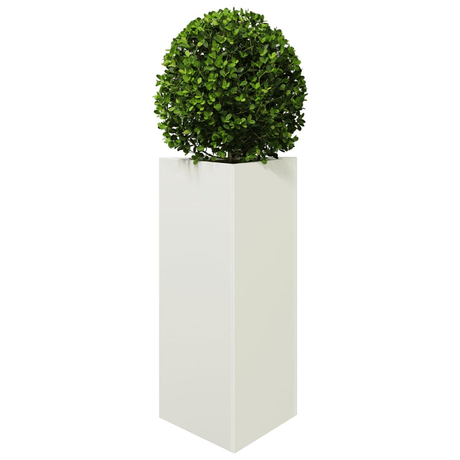 Plantenbakken 2 st driehoek 40x34,5x70 cm staal wit