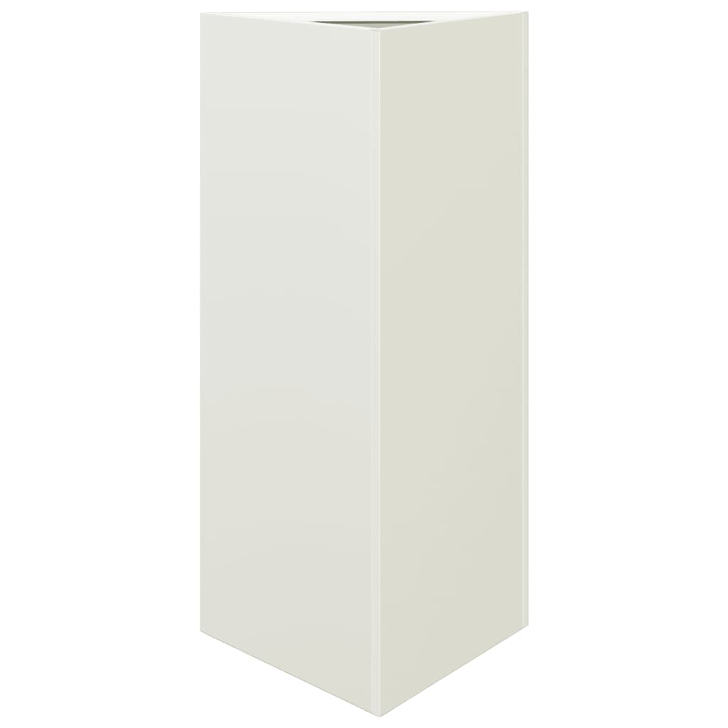 Plantenbakken 2 st driehoek 40x34,5x70 cm staal wit
