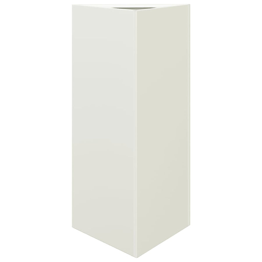 Plantenbakken 2 st driehoek 40x34,5x70 cm staal wit