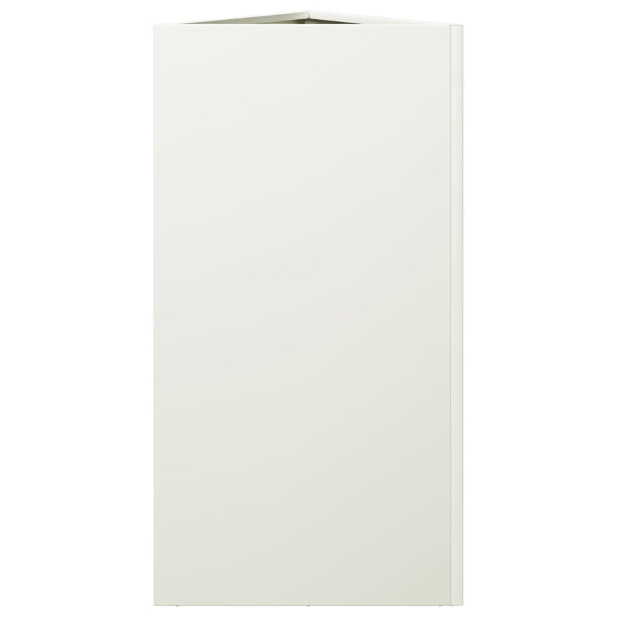 Plantenbakken 2 st driehoek 40x34,5x70 cm staal wit