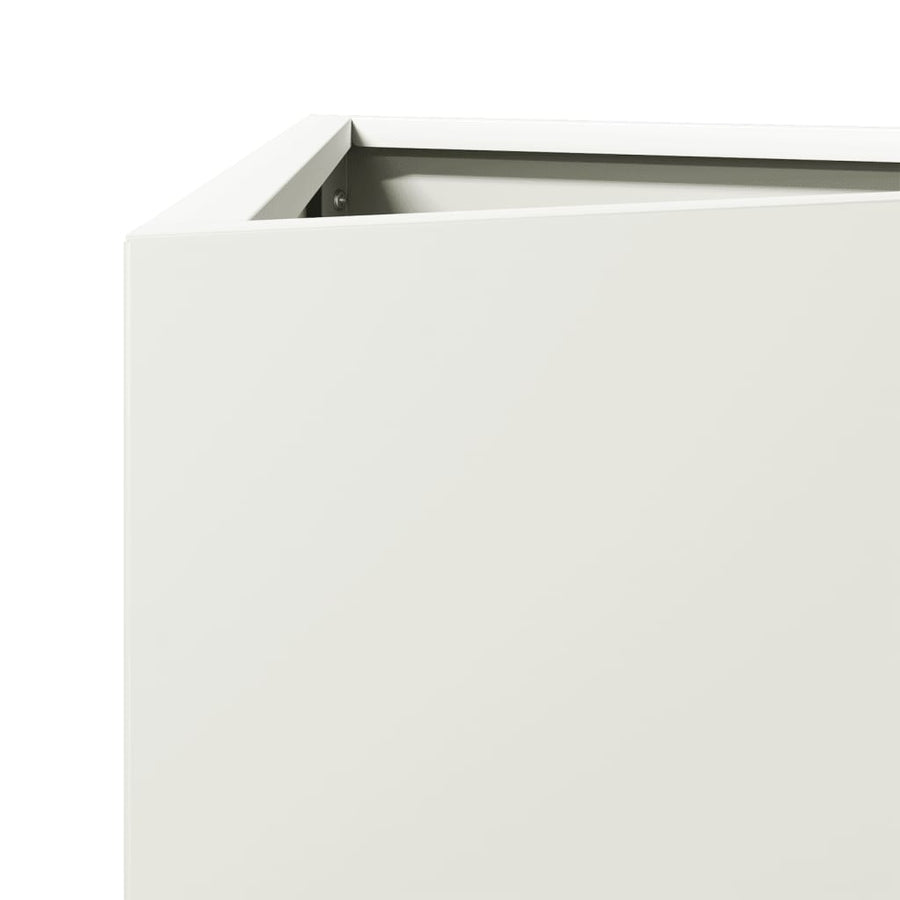 Plantenbakken 2 st driehoek 40x34,5x70 cm staal wit