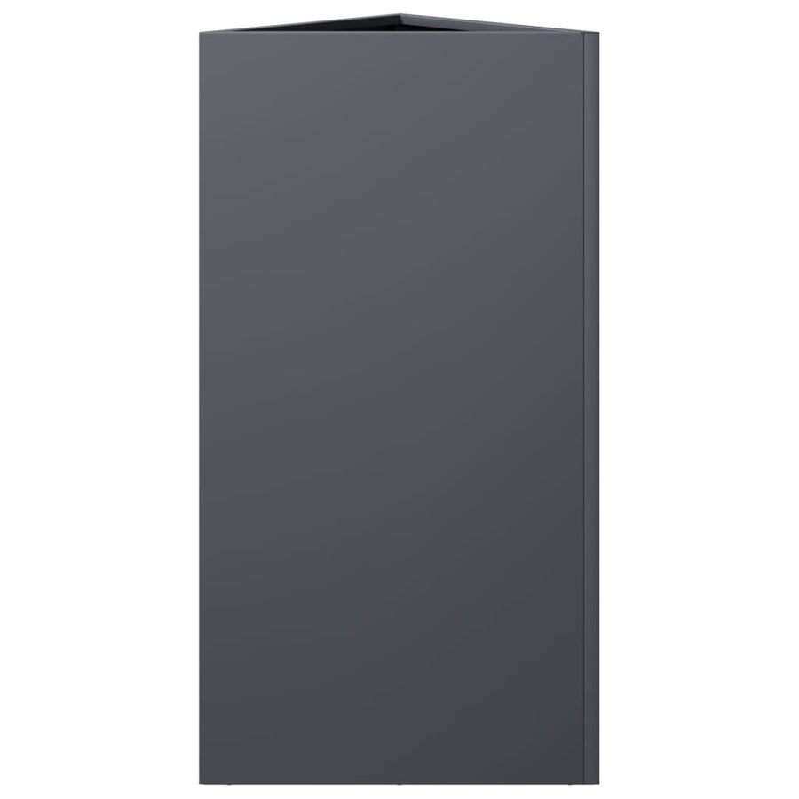 Plantenbak driehoek 40x34,5x70 cm staal antracietkleurig