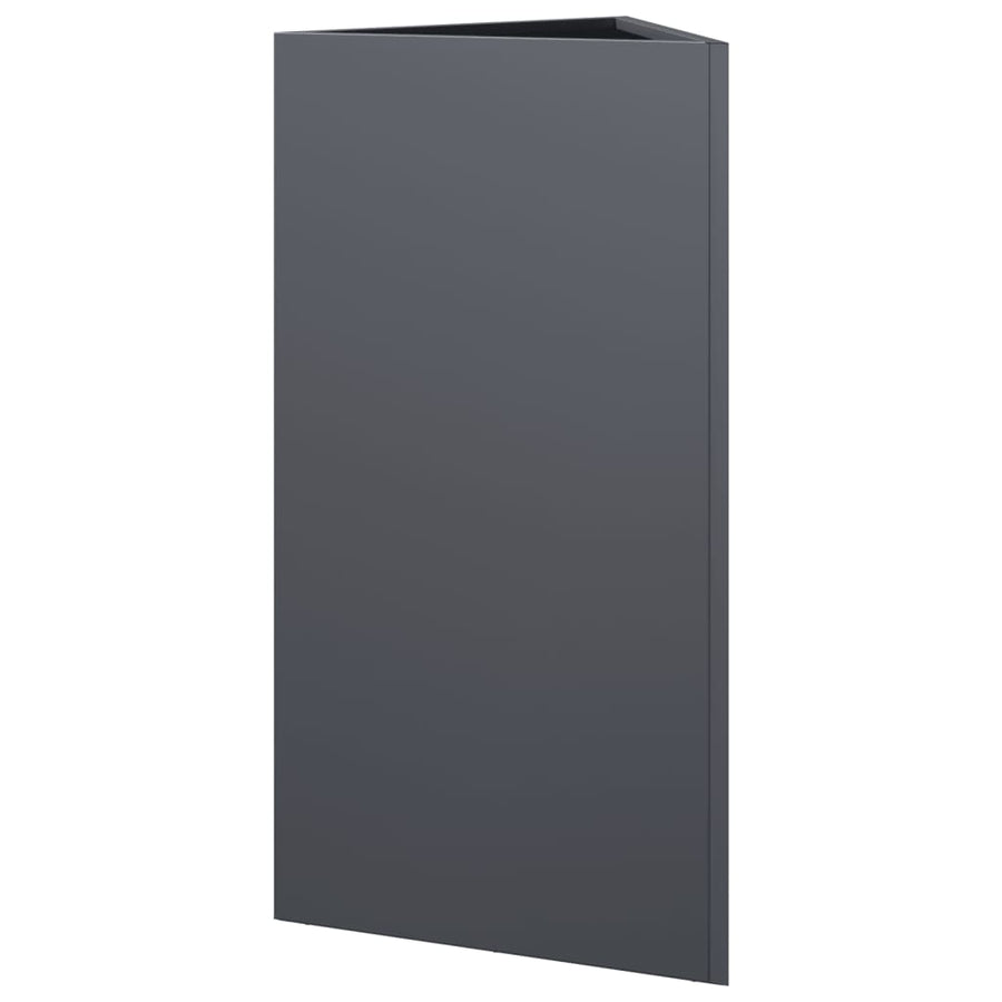 Plantenbak driehoek 40x34,5x70 cm staal antracietkleurig