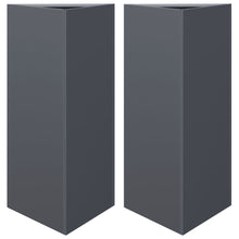 Plantenbakken 2 st driehoek 40x34,5x70 cm staal antracietkleur