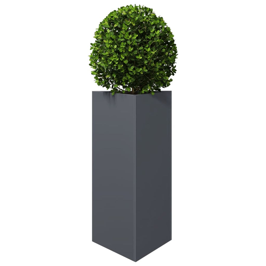 Plantenbakken 2 st driehoek 40x34,5x70 cm staal antracietkleur