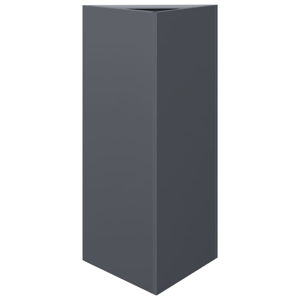 Plantenbakken 2 st driehoek 40x34,5x70 cm staal antracietkleur