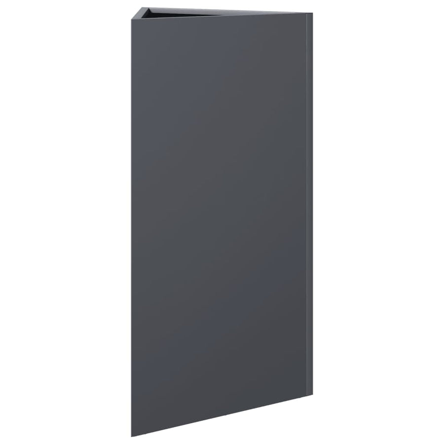 Plantenbakken 2 st driehoek 40x34,5x70 cm staal antracietkleur