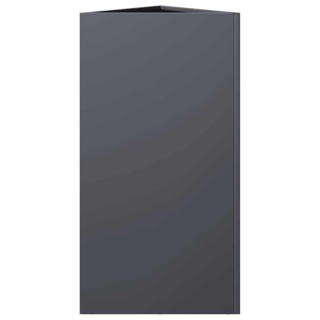 Plantenbakken 2 st driehoek 40x34,5x70 cm staal antracietkleur