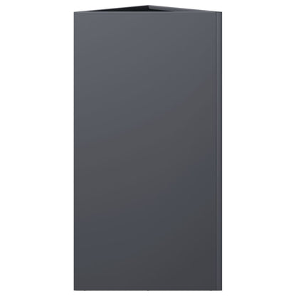 Plantenbakken 2 st driehoek 40x34,5x70 cm staal antracietkleur