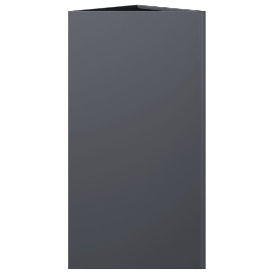 Plantenbakken 2 st driehoek 40x34,5x70 cm staal antracietkleur