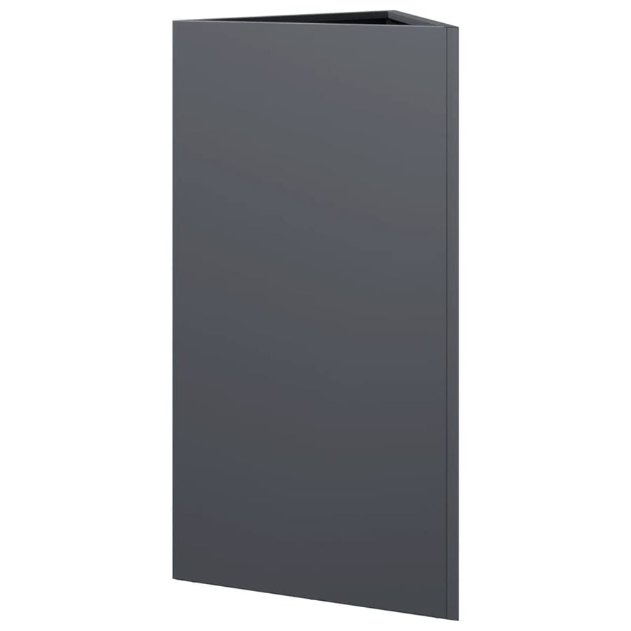 Plantenbakken 2 st driehoek 40x34,5x70 cm staal antracietkleur