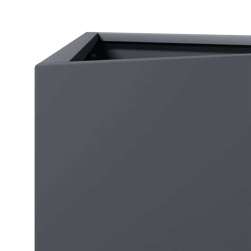 Plantenbakken 2 st driehoek 40x34,5x70 cm staal antracietkleur